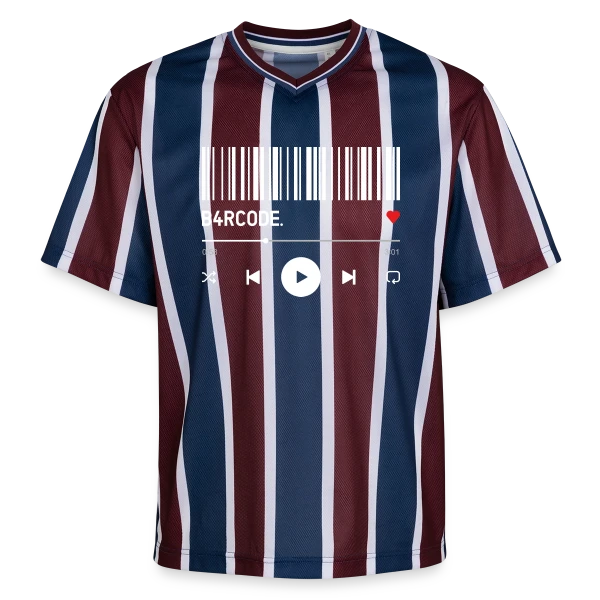 Barre de Lecture Musicale Cœur sur T-shirt de foot unisexe en mesh
