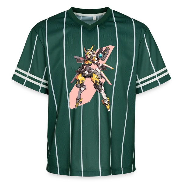 Fille Cyborg Mecha Anime Rétro 90s sur T-shirt de foot unisexe en mesh