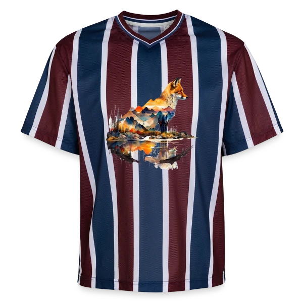 Renard Paysage Montagneux sur T-shirt de foot unisexe en mesh