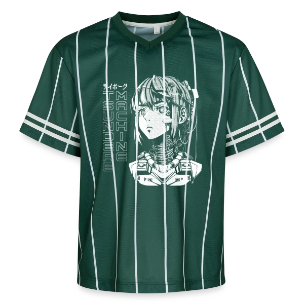 Cyber Girl Tsundere Manga : Buste Cyborg Féminin sur T-shirt de foot unisexe en mesh