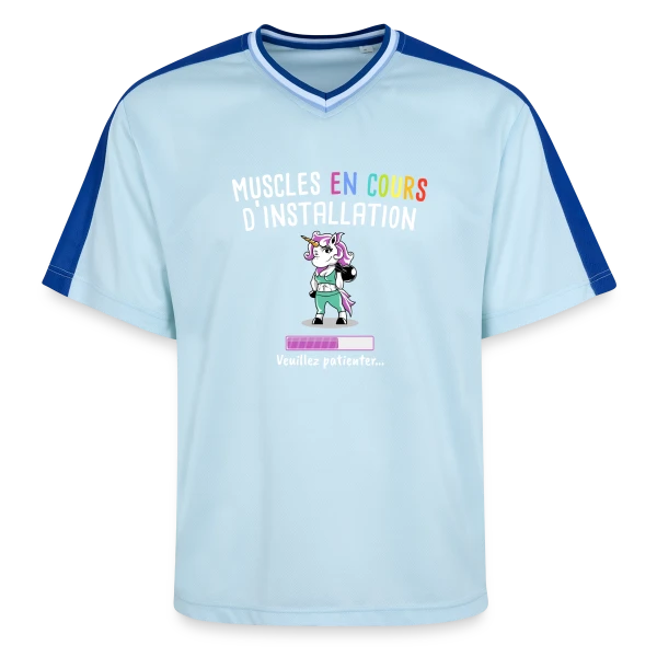 Muscles en Cours : Licorne Fitness Humour - Cadeau Sportif sur T-shirt de foot unisexe en mesh