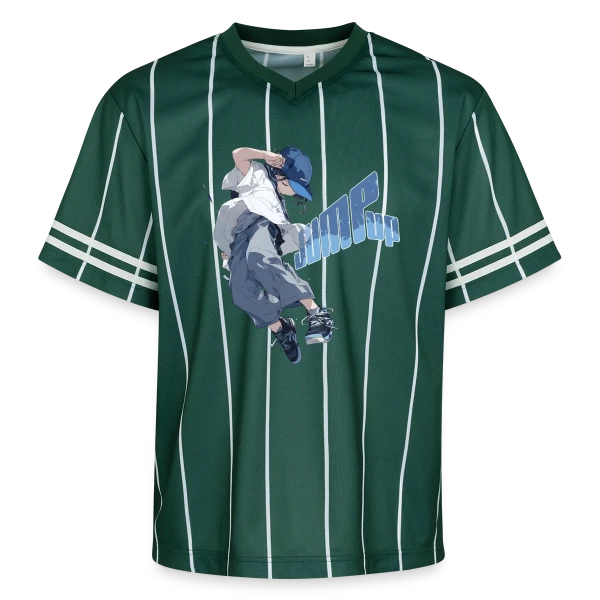 Parkour Manga : Athlète Streetstyle en Plein Saut sur T-shirt de foot unisexe en mesh