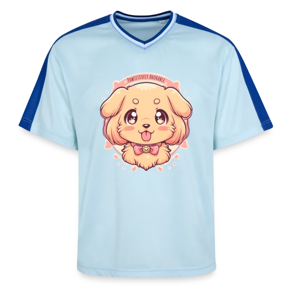 Chiot Golden Retriever Adorable et Kawaii sur T-shirt de foot unisexe en mesh