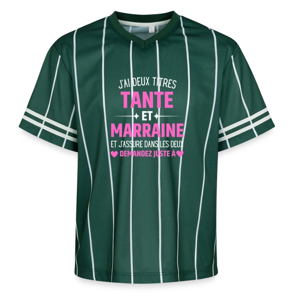 Tante et Marraine : Le T-shirt Humour Personnalisé avec les Prénoms des Enfants sur T-shirt de foot unisexe en mesh