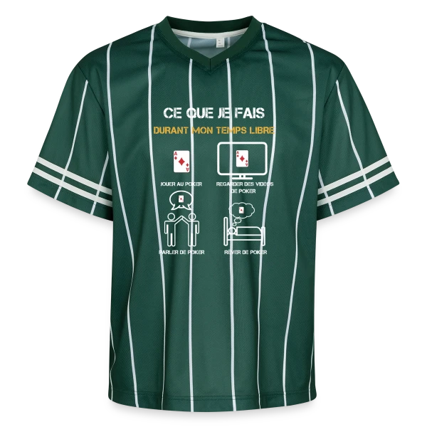poker temps libre humour sur T-shirt de foot unisexe en mesh