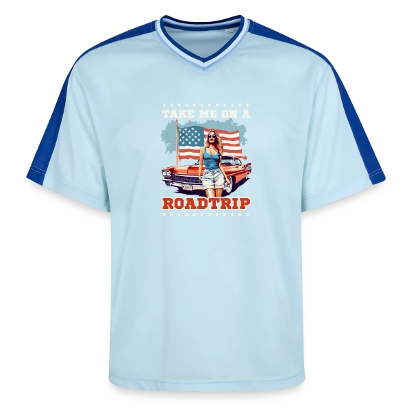 Roadtrip Américain Rétro sur T-shirt de foot unisexe en mesh