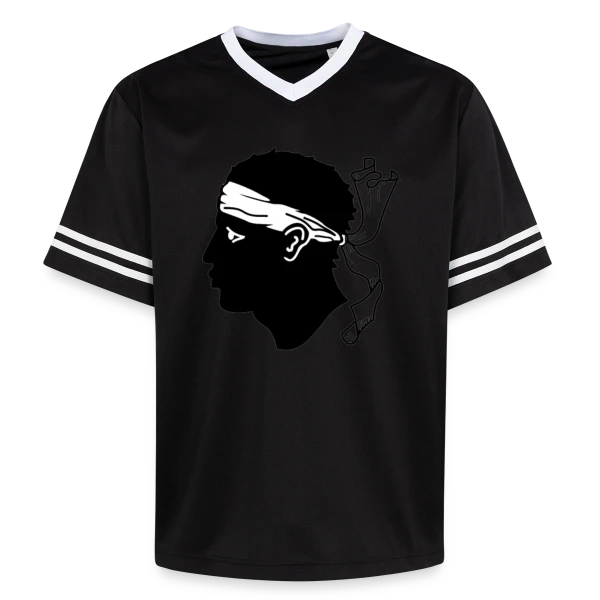 Profil Tête de Maure Corse sur T-shirt de foot unisexe en mesh