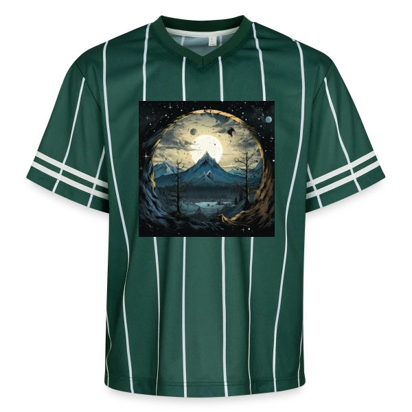 Paysage Montagneux sous la Lune sur T-shirt de foot unisexe en mesh