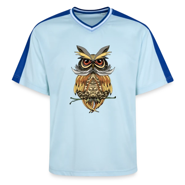 Hibou Majestueux Stylisé sur T-shirt de foot unisexe en mesh