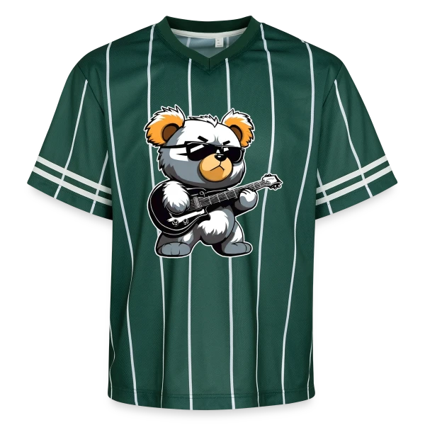 Ours en Peluche Heavy Metal à la Guitare sur T-shirt de foot unisexe en mesh