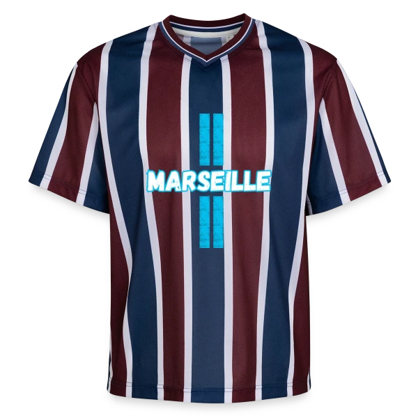 Marseille Supporter Stylisé sur T-shirt de foot unisexe en mesh