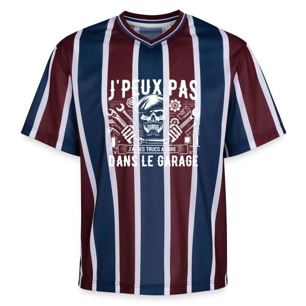 J'peux pas J'ai Garage | T-Shirt Humour Mécanicien Auto sur T-shirt de foot unisexe en mesh