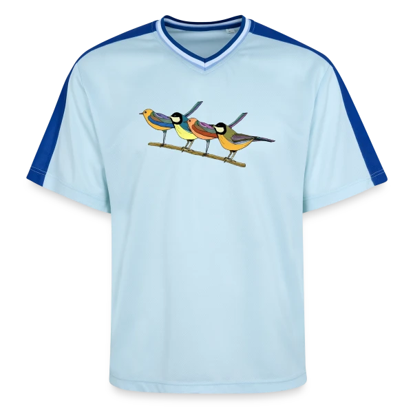 Quatre Oiseaux Colorés sur T-shirt de foot unisexe en mesh