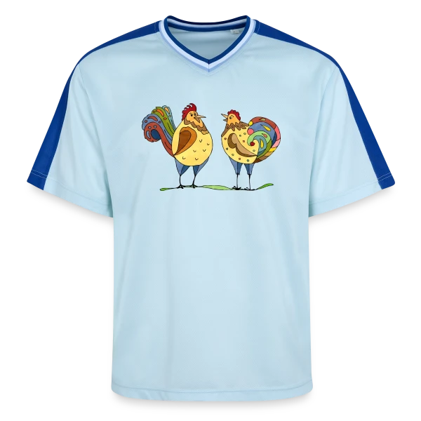 Duo Coq & Poule Champêtre sur T-shirt de foot unisexe en mesh