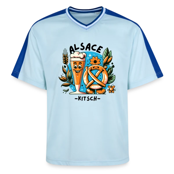 Alsace Kitsch Bière Bretzel sur T-shirt de foot unisexe en mesh