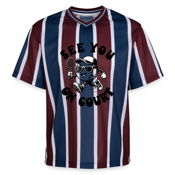 Rendez-vous sur le Court : Design Tennis sur T-shirt de foot unisexe en mesh