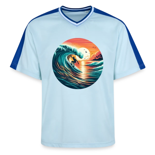 Sunset Surfer | T-Shirt Ambiance Plage & Coucher de Soleil sur T-shirt de foot unisexe en mesh