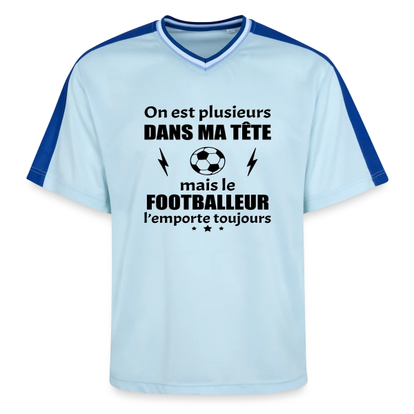 On Est Plusieurs Dans Ma Tête : Footballeur sur T-shirt de foot unisexe en mesh
