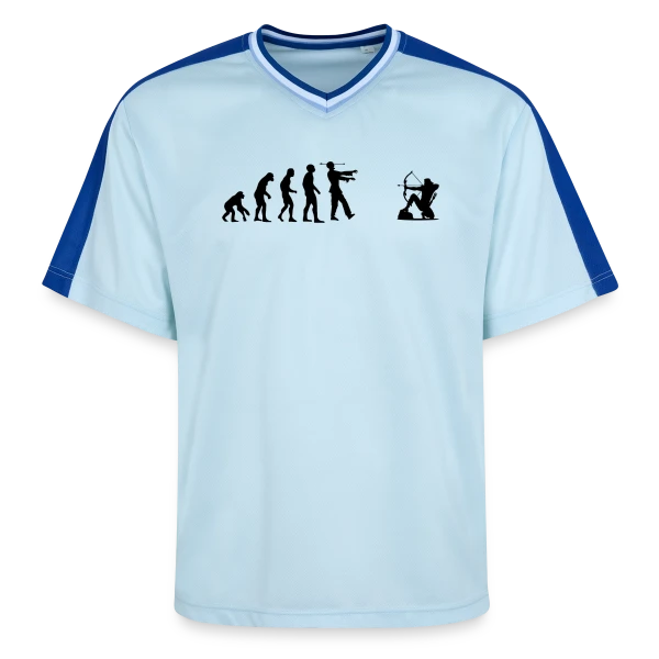 Évolution Humaine : Zombie vs Archer sur T-shirt de foot unisexe en mesh