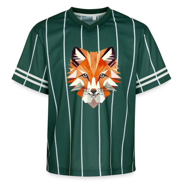 Renard Géométrique Éclatant sur T-shirt de foot unisexe en mesh