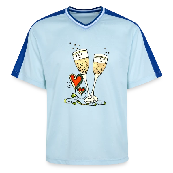 Verres Cœurs & Fêtes sur T-shirt de foot unisexe en mesh