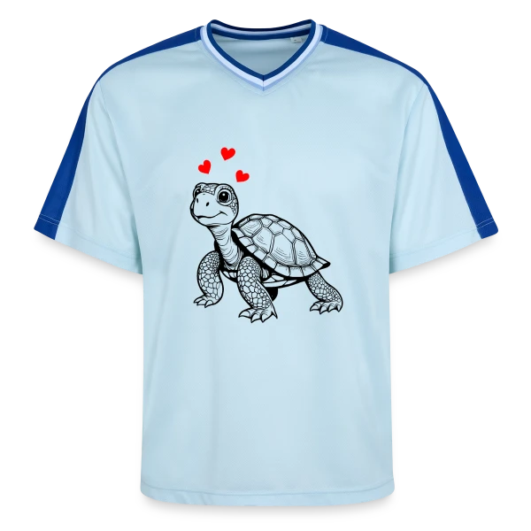 Tortue Mignonne et Cœurs Doux sur T-shirt de foot unisexe en mesh