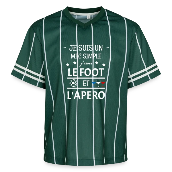 Je Suis Un Mec Simple : Foot et Apéro sur T-shirt de foot unisexe en mesh