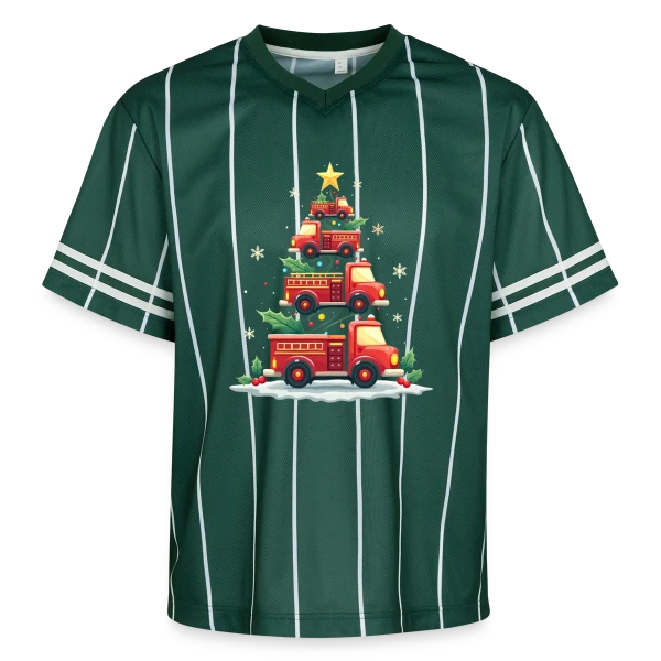 Camion de Pompiers Amusant - Noël sur T-shirt de foot unisexe en mesh