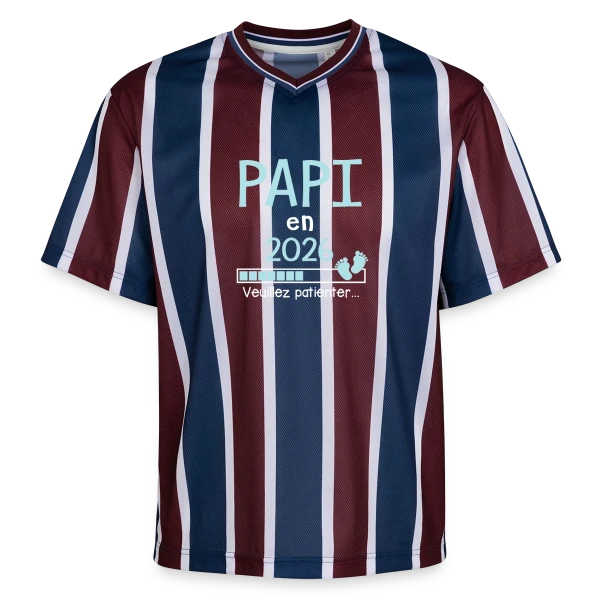 Papi en 2026 : Veuillez Patienter - Humour sur T-shirt de foot unisexe en mesh