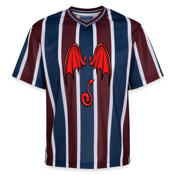 Ailes & Queue de Diable Cartoon sur T-shirt de foot unisexe en mesh