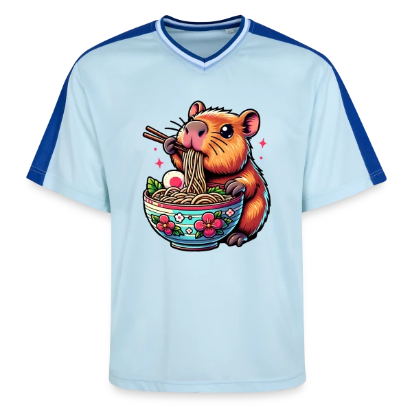 Capybara Mignon Ramen sur T-shirt de foot unisexe en mesh