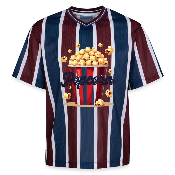Design Popcorn Festif - Costume Carnaval sur T-shirt de foot unisexe en mesh