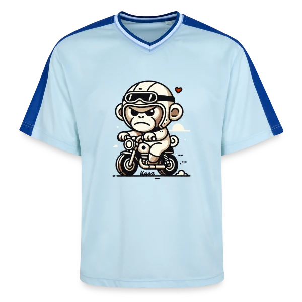 Singe Motard Aventure sur T-shirt de foot unisexe en mesh