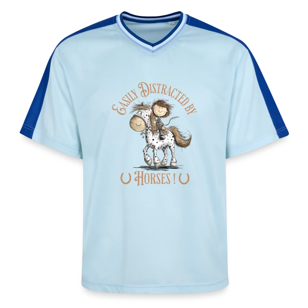 Cheval Cavalier Rigolo sur T-shirt de foot unisexe en mesh