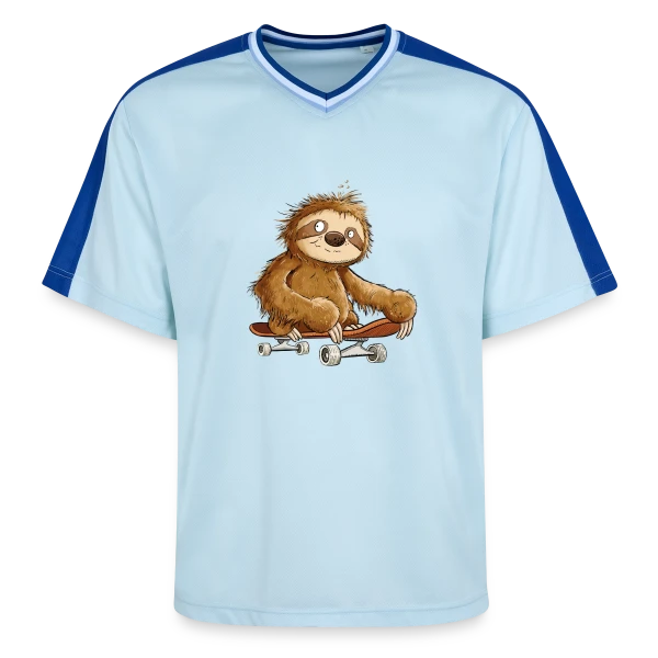 Paresseux Skateboarder Cartoon - Relax et Style sur T-shirt de foot unisexe en mesh