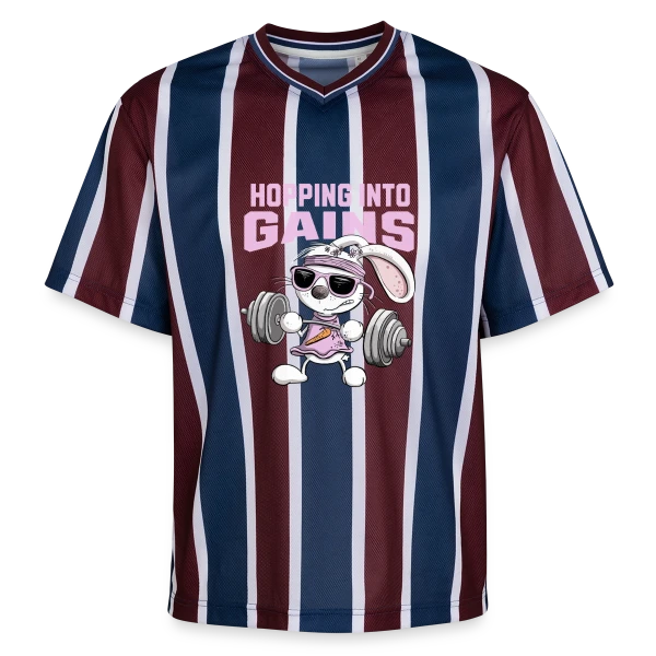 Lapin Musculation - Puissance Carottes sur T-shirt de foot unisexe en mesh