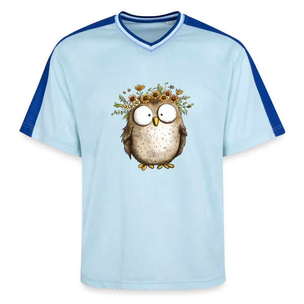 Hibou avec Couronne de Fleurs Sauvages - Style Cottagecore sur T-shirt de foot unisexe en mesh
