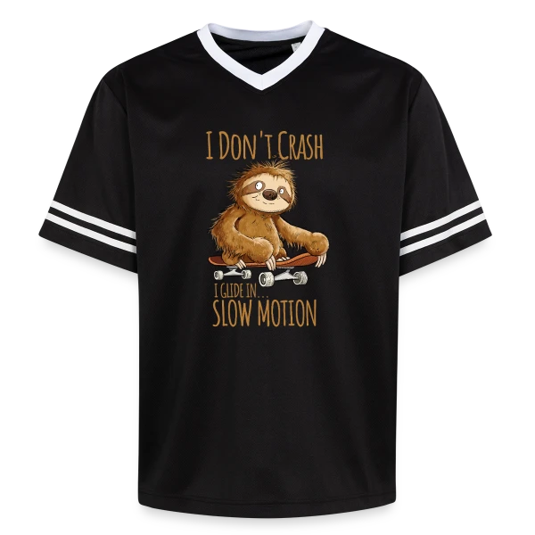 Paresseux Skateboarder - 'I Don't Crash' - T-shirt Relax sur T-shirt de foot unisexe en mesh