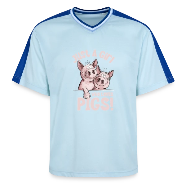 Fille et Cochons Adorables sur T-shirt de foot unisexe en mesh