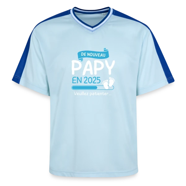 'De Nouveau Papy en 2025' – Annonce Maternité Humoristique sur T-shirt de foot unisexe en mesh