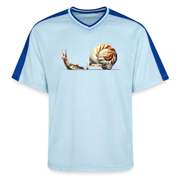 Slow Travel "L'Escargot Caravane" : Zen et Humoristique sur T-shirt de foot unisexe en mesh
