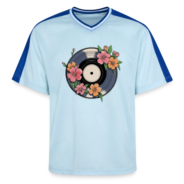 Vinyle Fleuri Rétro Artistique sur T-shirt de foot unisexe en mesh