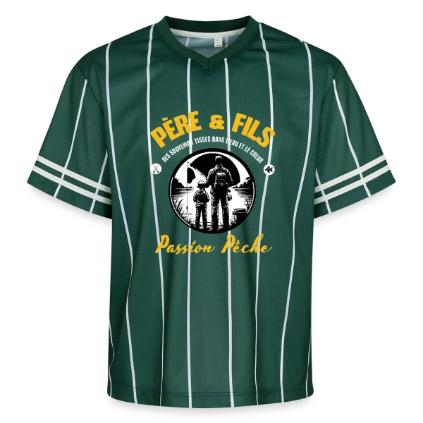 Père et Fils - Passion Pêche et Nature sur T-shirt de foot unisexe en mesh