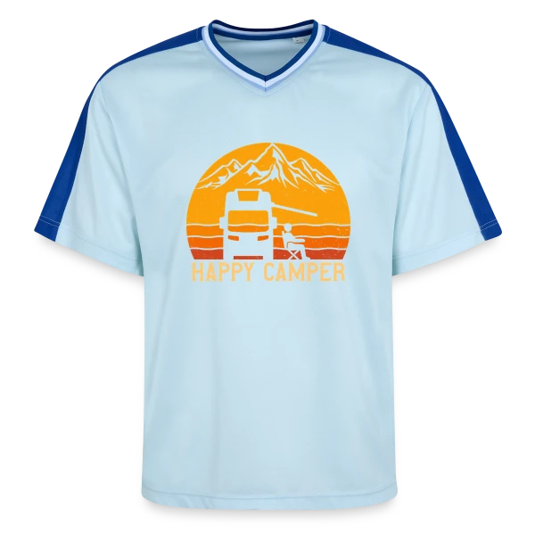 Campeur Heureux Rétro Design sur T-shirt de foot unisexe en mesh