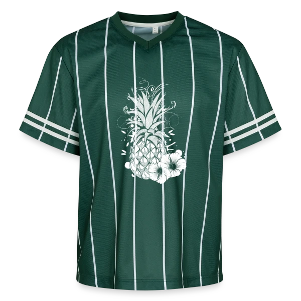 Ananas Tropical Blanc Stylisé sur T-shirt de foot unisexe en mesh