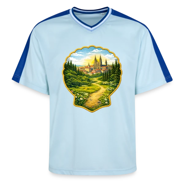 Chemin de Compostelle : L'Aventure du Pèlerinage sur T-shirt de foot unisexe en mesh