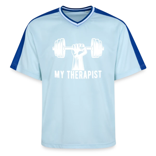Ma Thérapeute : La Barre (de Musculation) ! Humour Sportif sur T-shirt de foot unisexe en mesh