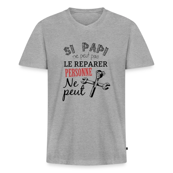 Papi Bricoleur - L'Expert des Réparations sur T-shirt encolure en V Premium bio Homme