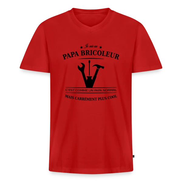 Papa Bricoleur: Le Roi du Bricolage sur T-shirt encolure en V Premium bio Homme