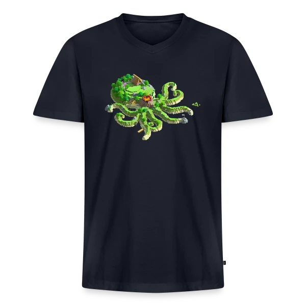 OctoCraft - L'île aux pieuvres sur T-shirt encolure en V Premium bio Homme